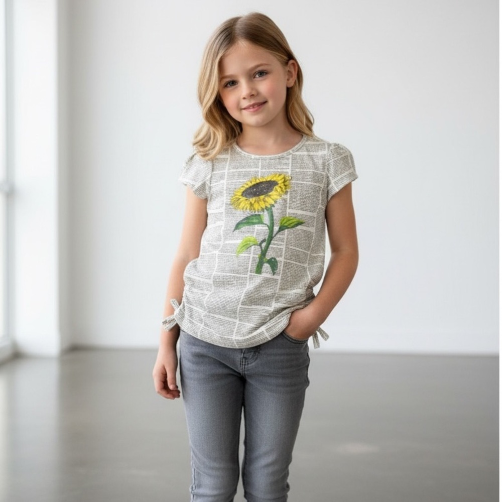 Sunflower Print Kids Shirt